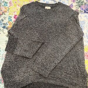 Lou & Grey Men's Marled Crewneck Sweater - Black & White